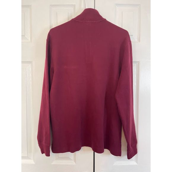 Polo Ralph Lauren Men's Size M Pullover Sweater Quarter Zip Burgendy - Picture 3 of 8